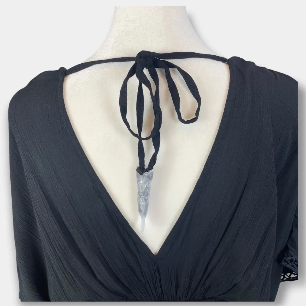 NWT Accessorize Lace Trim Maxi Dress Black Size XS - Picture 13 of 14